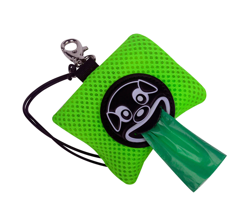 Tre Ponti Fluo Green Mesh Smiley Poo Bag Dispenser