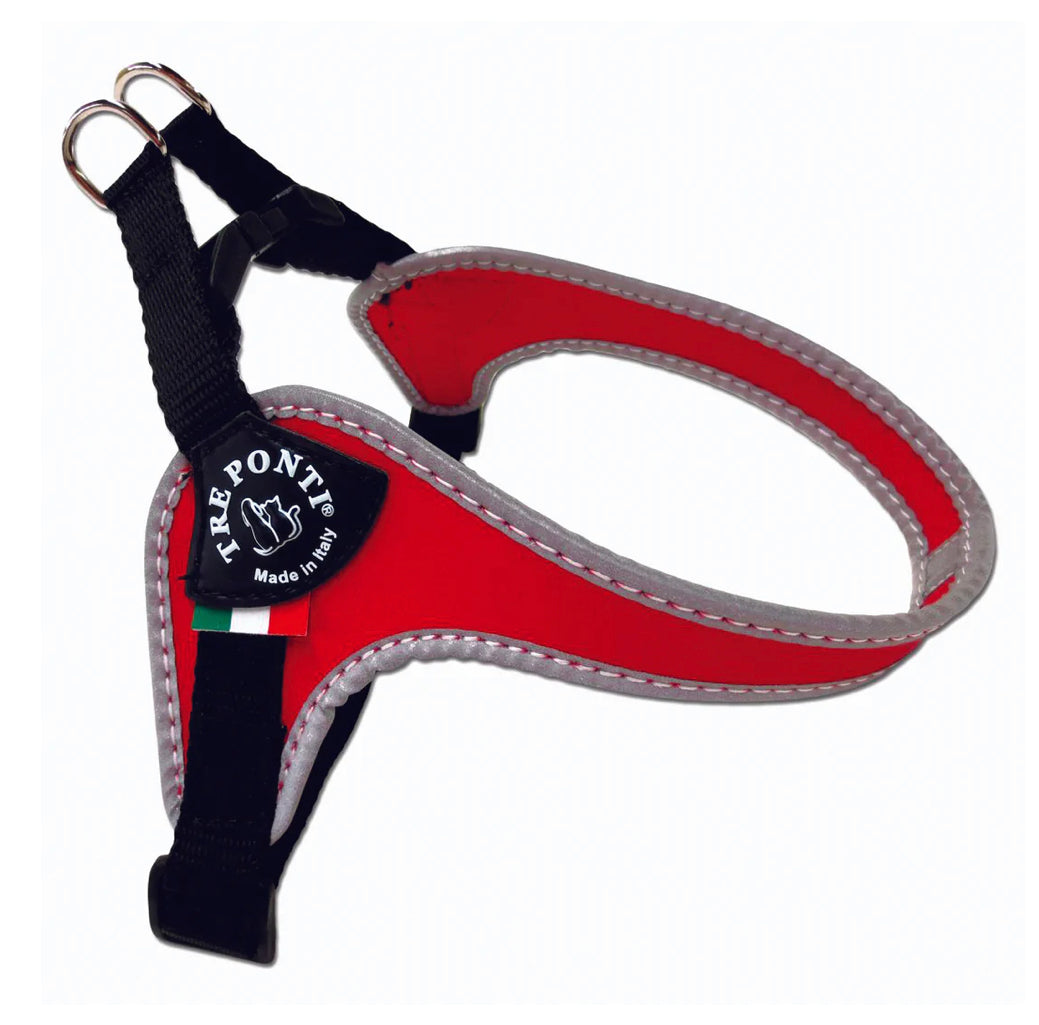 Tre Ponti Easy Fit Red Harness with Adjustable Girth