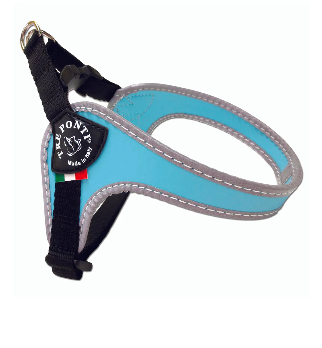 Tre Ponti Easy Fit Light Blue Harness with Adjustable Girth