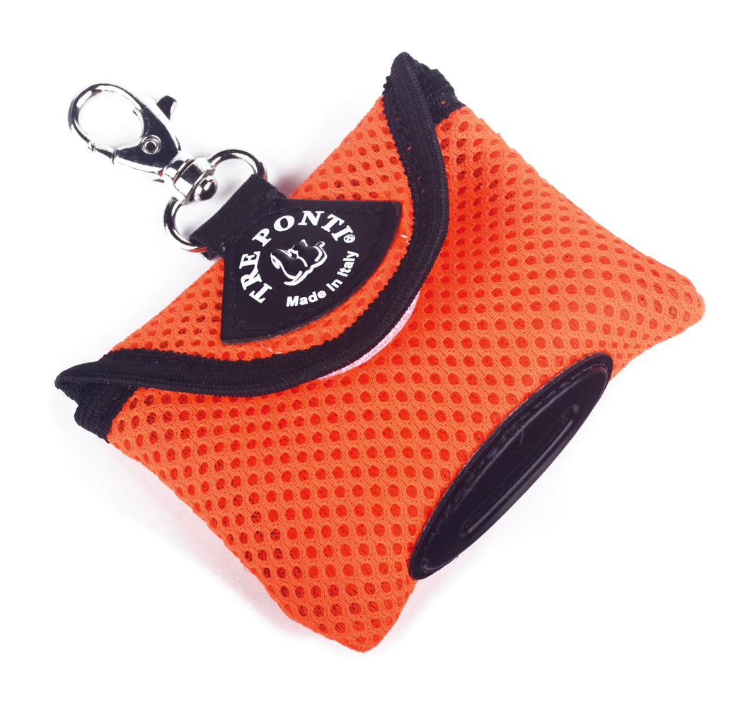 Tre Ponti Fluo Orange Mesh Poo Bag Dispenser