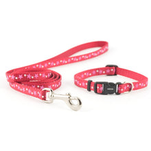 Load image into Gallery viewer, “Ancol Small Bite Reflective Star Collar &amp; Lead set - Red”
