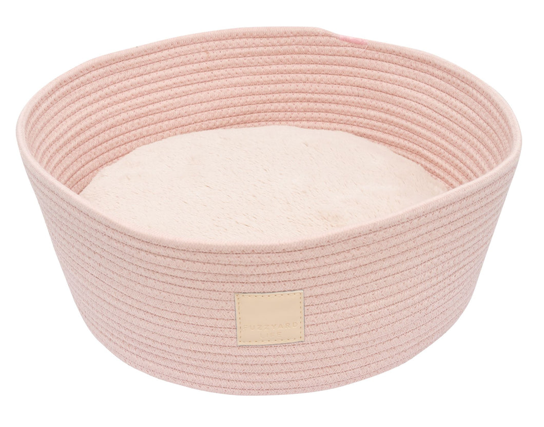 Fuzzyard Life Luxury Rope Basket Bed - Soft Blush