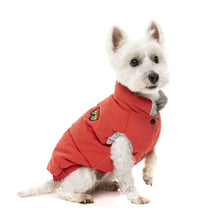 Load image into Gallery viewer, “Ashbury Red Puffer Jacket: Retro Vintage Style for Your Pup”
