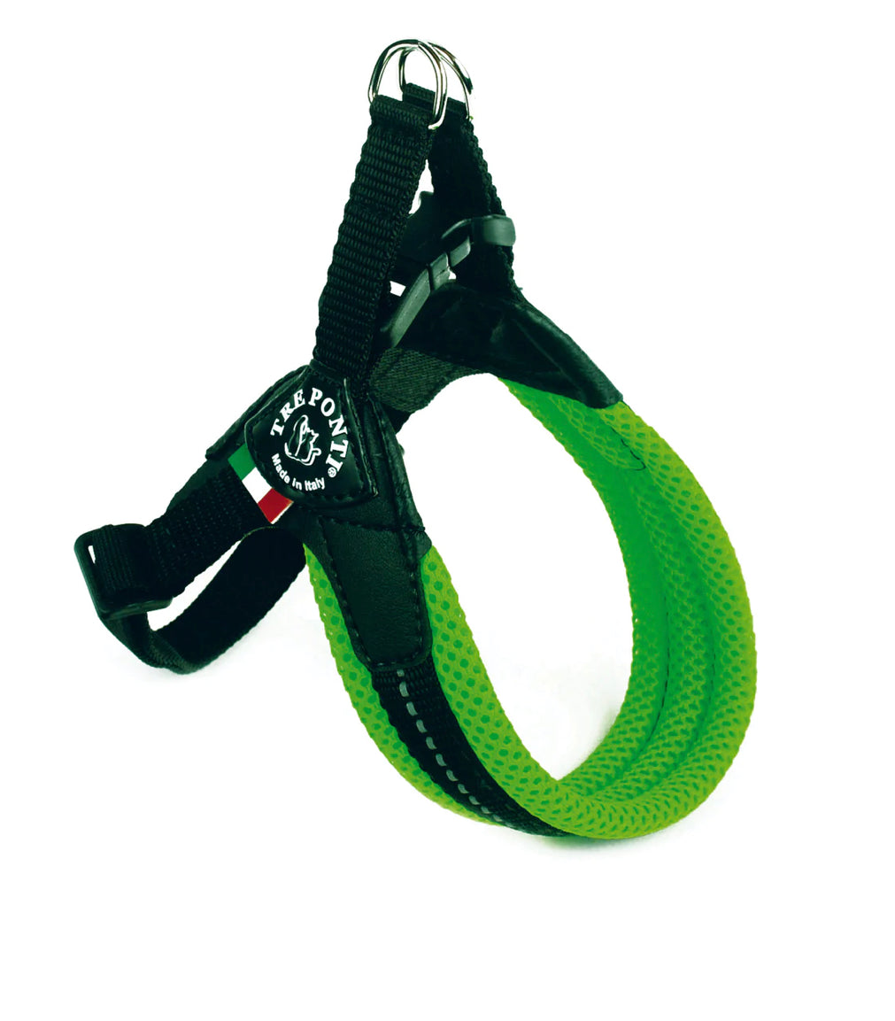 Tre Ponti Easy Fit Mesh Fluro Green Harness with Adjustable Girth