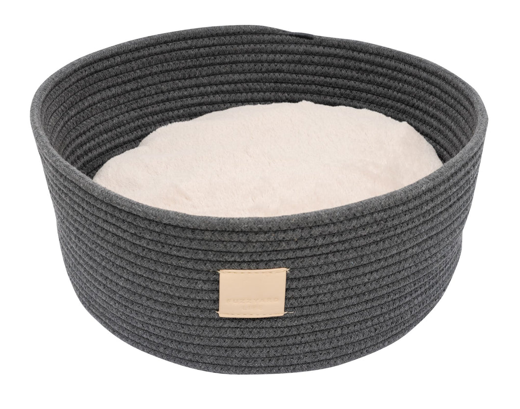 Fuzzyard life Luxury Rope Basket Bed - Slate Grey