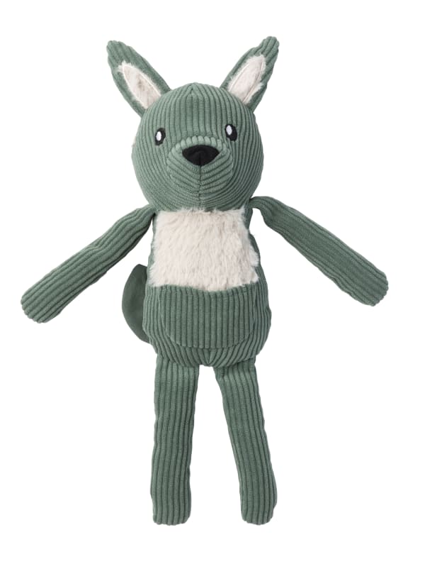 “FuzzYard Life Corduroy Cuddler Kangeroo Dog Toy - Myrtle Green”