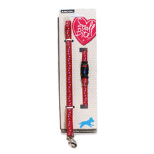 Load image into Gallery viewer, “Ancol Small Bite Reflective Star Collar &amp; Lead set - Red”
