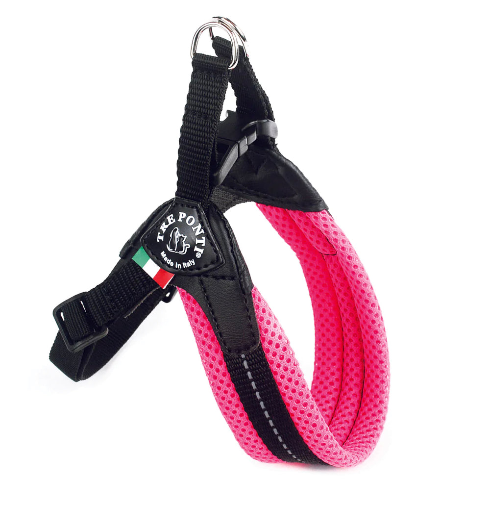 Tre Ponti Easy Fit Mesh Fluo Pink Harness with Adjustable Girth