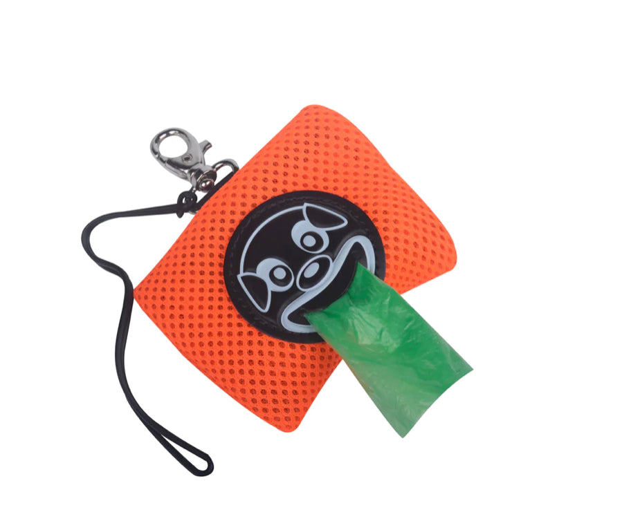 Tre Ponti Fluo Orange Mesh Smiley Poo Bag Dispenser