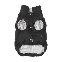 Load image into Gallery viewer, “Ashbury Black Puffer Jacket: Retro Vintage Style for Your Pup”
