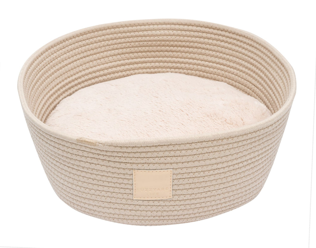 Fuzzyard Life Luxury Rope Basket Bed - Sandstone