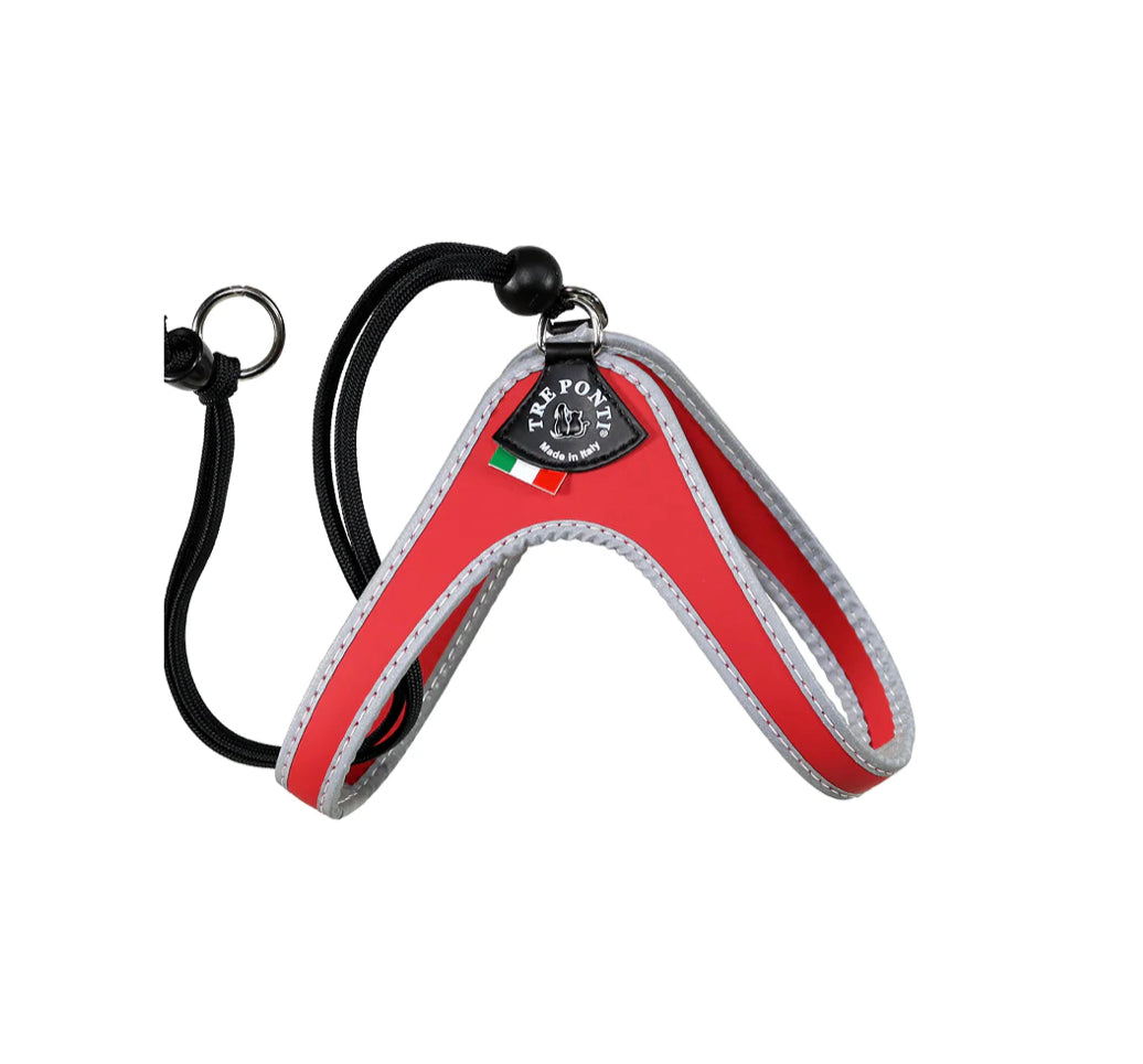 Tre Ponti Easy Fit Liberta Red Harness with No Escape Adjustable Closure