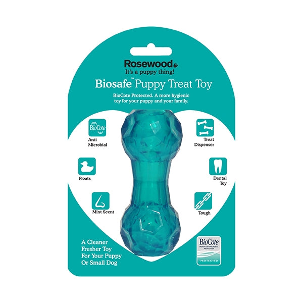 Rosewood Biosafe Puppy Treat Dumbell Blue