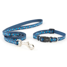 Load image into Gallery viewer, “Ancol Small Bite Reflective Star Collar &amp; Lead Set Blue”
