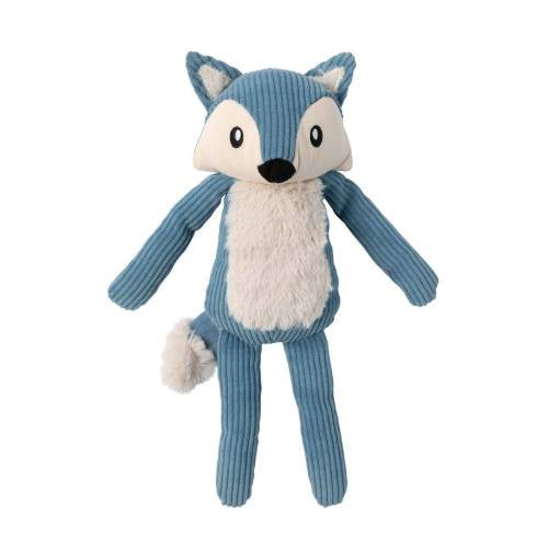 “FuzzYard Life Corduroy Cuddler Fox Dog Toy - French Blue!”