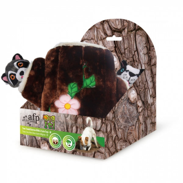 “All For Paws Interactive Dog Toy Dig It Tree Trunk (With 2 Cute Toys)