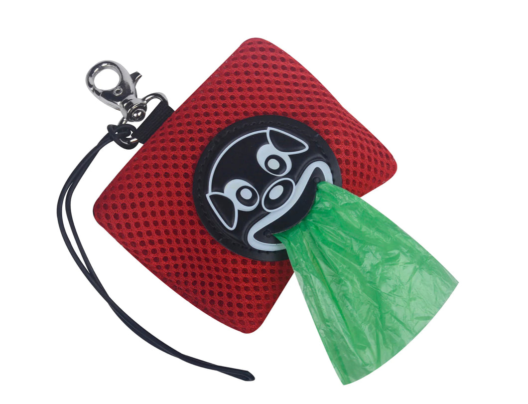 Tre Ponti Red Mesh Smiley Poo Bag Dispenser